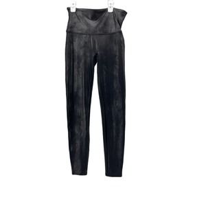 SPANX by Sara Blakely Black faux leather High Rise Leggings Women's Size XL